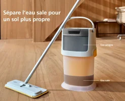 Hot Balai Auto-essorant en Microfibre avec Seau UltraClean Accessoires & Outils Pour Ménage Maison
