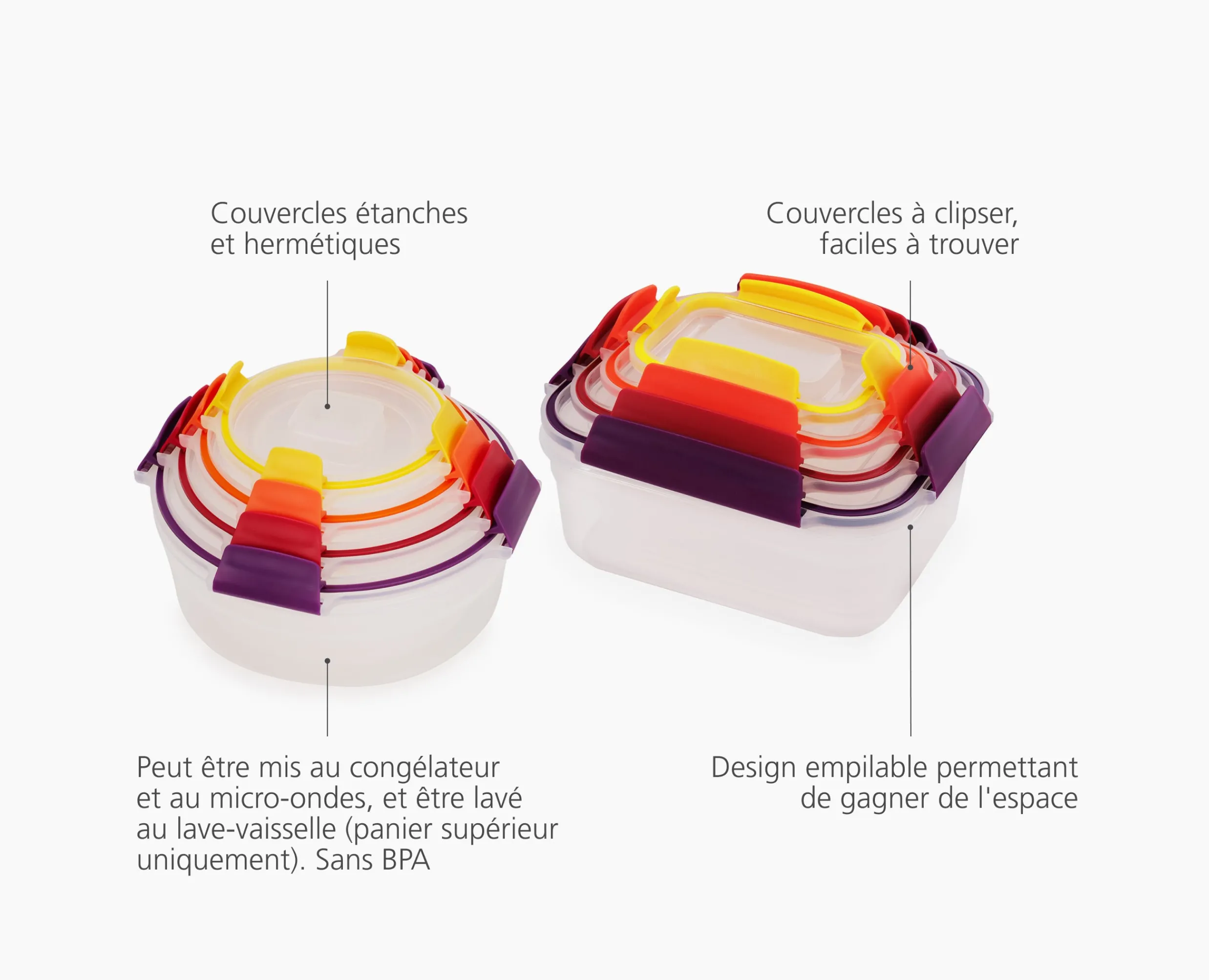 Best 8 Boîtes Alimentaires Empilables Variés Nest™ Lunch Box|Sets D'Ustensiles De Cuisine