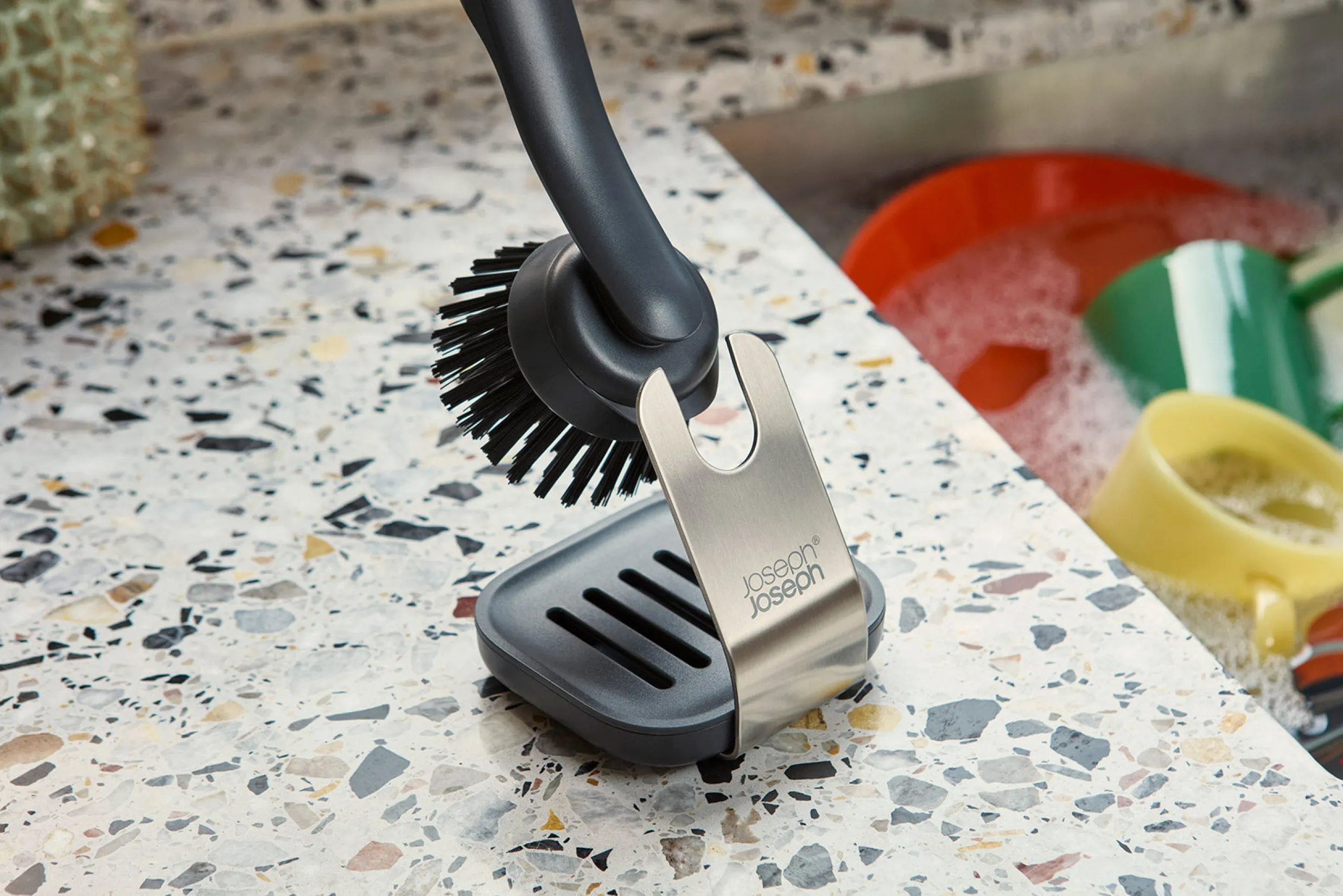 Outlet Brosse à Vaisselle & Support en Inox SinkTech™ Brosses & Éponges