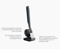 Outlet Brosse à Vaisselle & Support en Inox SinkTech™ Brosses & Éponges