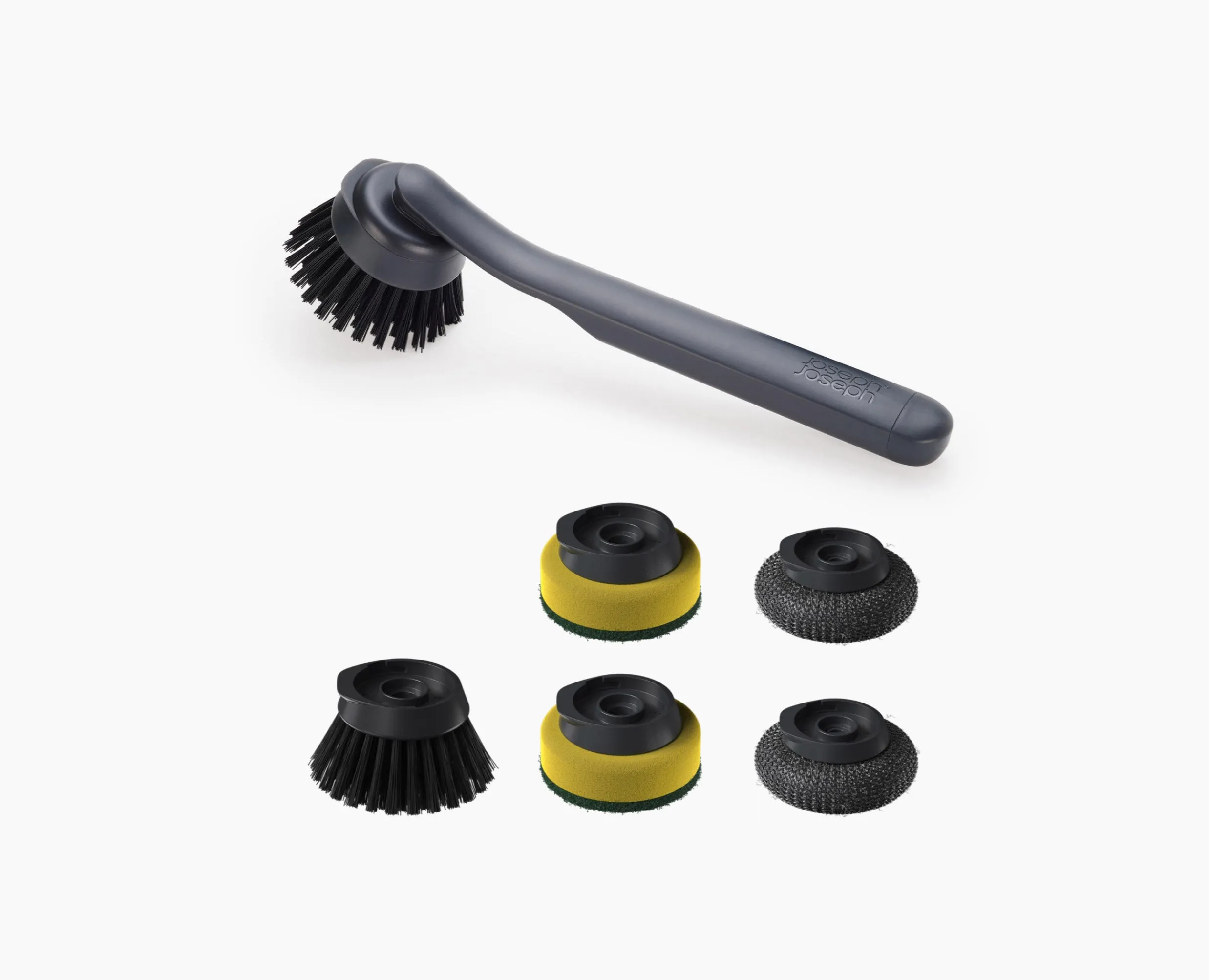 New Brosse à Vaisselle avec Tête de Rechange et 4 Têtes Supplémentaires Brosses & Éponges
