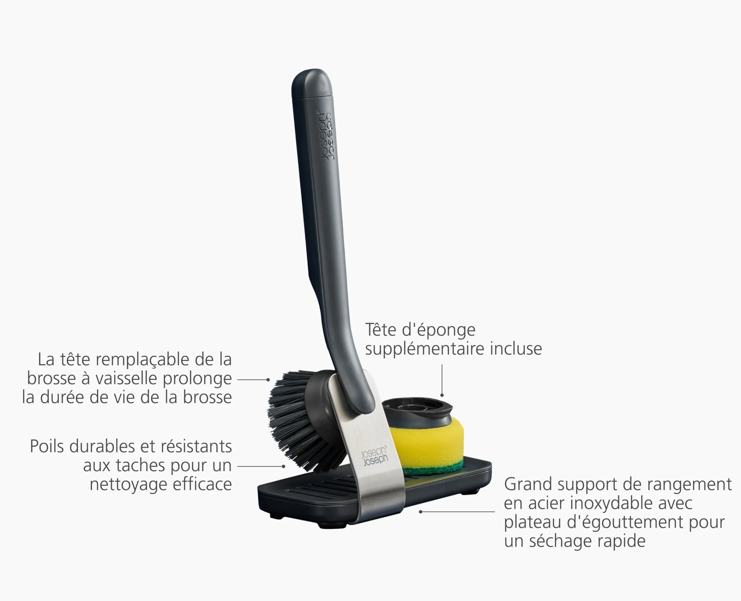 Online Brosse à Vaisselle avec Tête d'Éponge Interchangeables SinkTech™ Brosses & Éponges