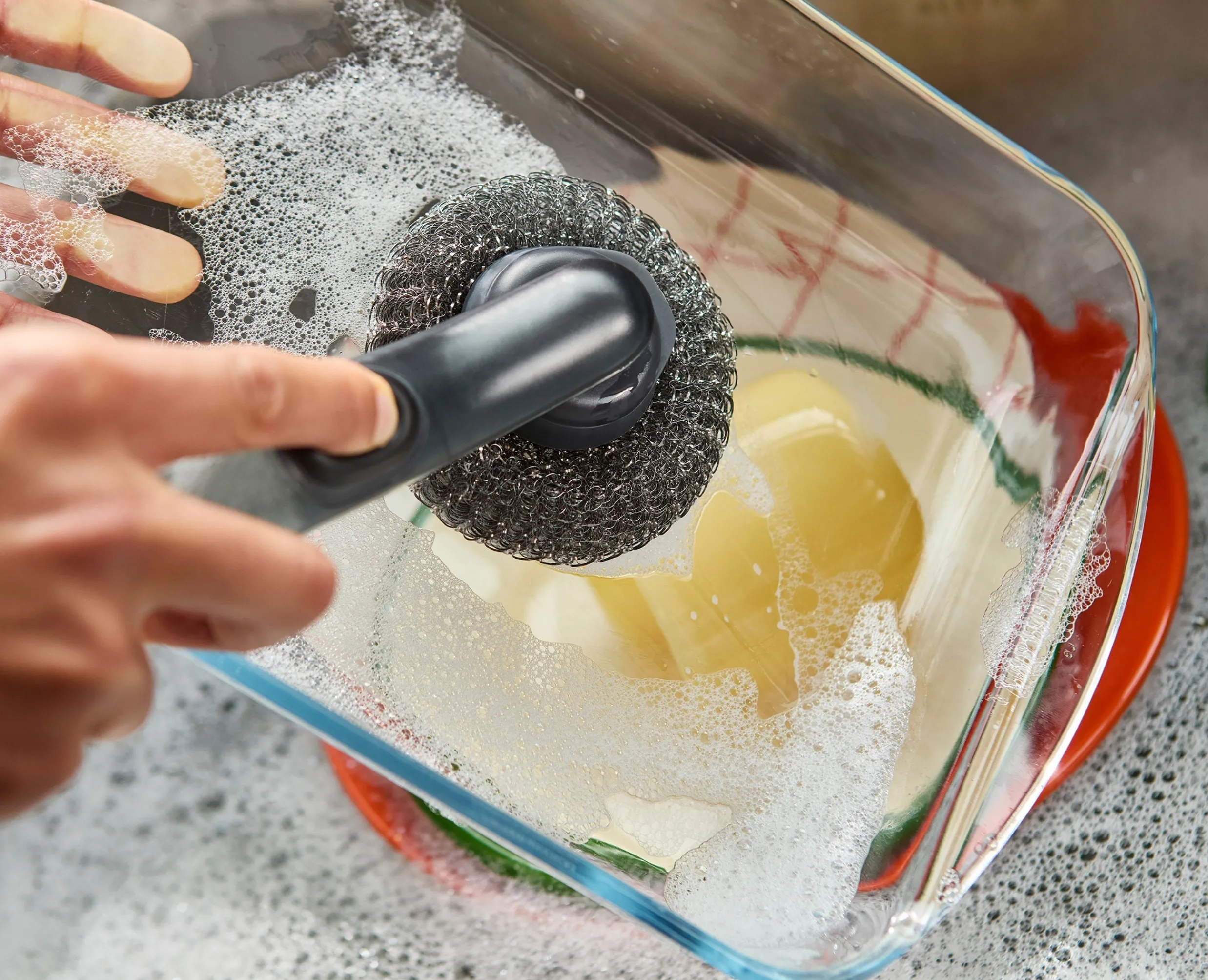 Outlet Brosse à Vaisselle et Distributeur de Savon avec Support Inox et 6 Têtes de Rechange Brosses & Éponges