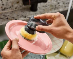 Sale Brosse à Vaisselle à Paume avec Support Inox et 6 Têtes de Rechange SinkTech Brosses & Éponges|Sets Et Kits De Nettoyage Pour La Maison