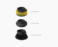 Sale Brosse à Vaisselle à Paume avec Support Inox et 6 Têtes de Rechange SinkTech Brosses & Éponges|Sets Et Kits De Nettoyage Pour La Maison