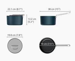 Online Casserole Space antiadhésive en céramique 19 cm e avec poignée pliante et couvercle Poêles Et Casseroles