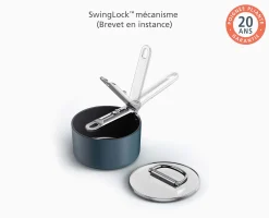 Discount Casserole Space antiadhésive en céramique 15 cm e avec poignée pliante et couvercle Poêles Et Casseroles