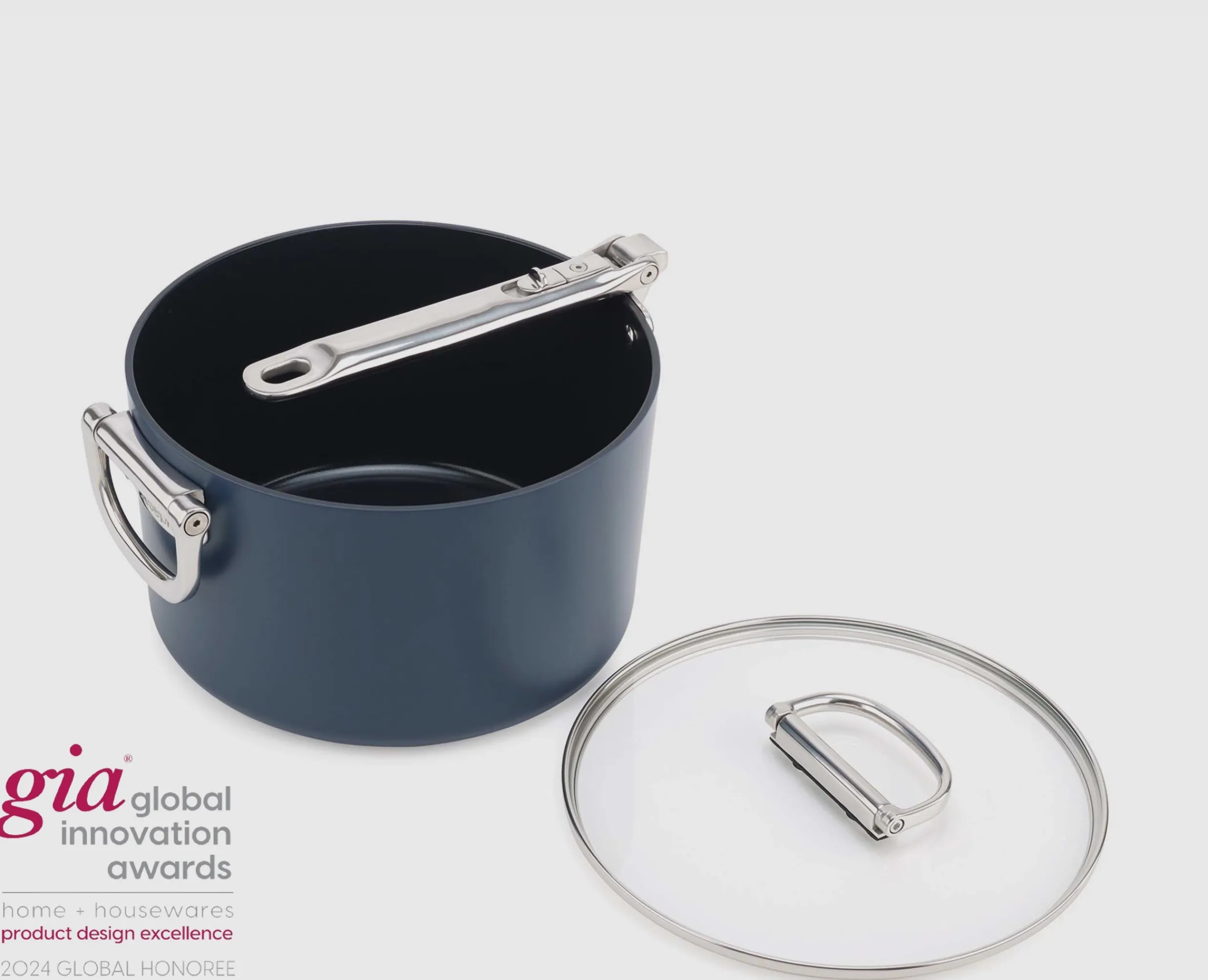 Discount Casserole Space antiadhésive en céramique 23 cm e avec poignée pliante et couvercle Poêles Et Casseroles