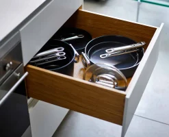 Ensemble Space de poêles à frire antiadhésives en céramique poignée pliante 2 pièces Poêles Et Casseroles|Batterie De Cuisine