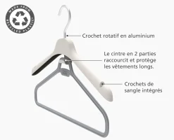 Discount Ensemble de 2 cintres écrus pour vêtements longs Orderly™ Organisateurs De Vêtements