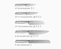 New Ensemble de 5 Couteaux de Cuisine Elevate™ avec Bloc en Couteaux Et Ciseaux