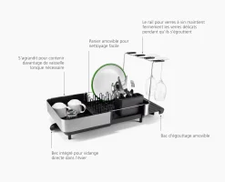 Discount Égouttoir à Vaisselle et à Verres à Vin Extend™ Steel Plus Égouttoirs À Vaisselle