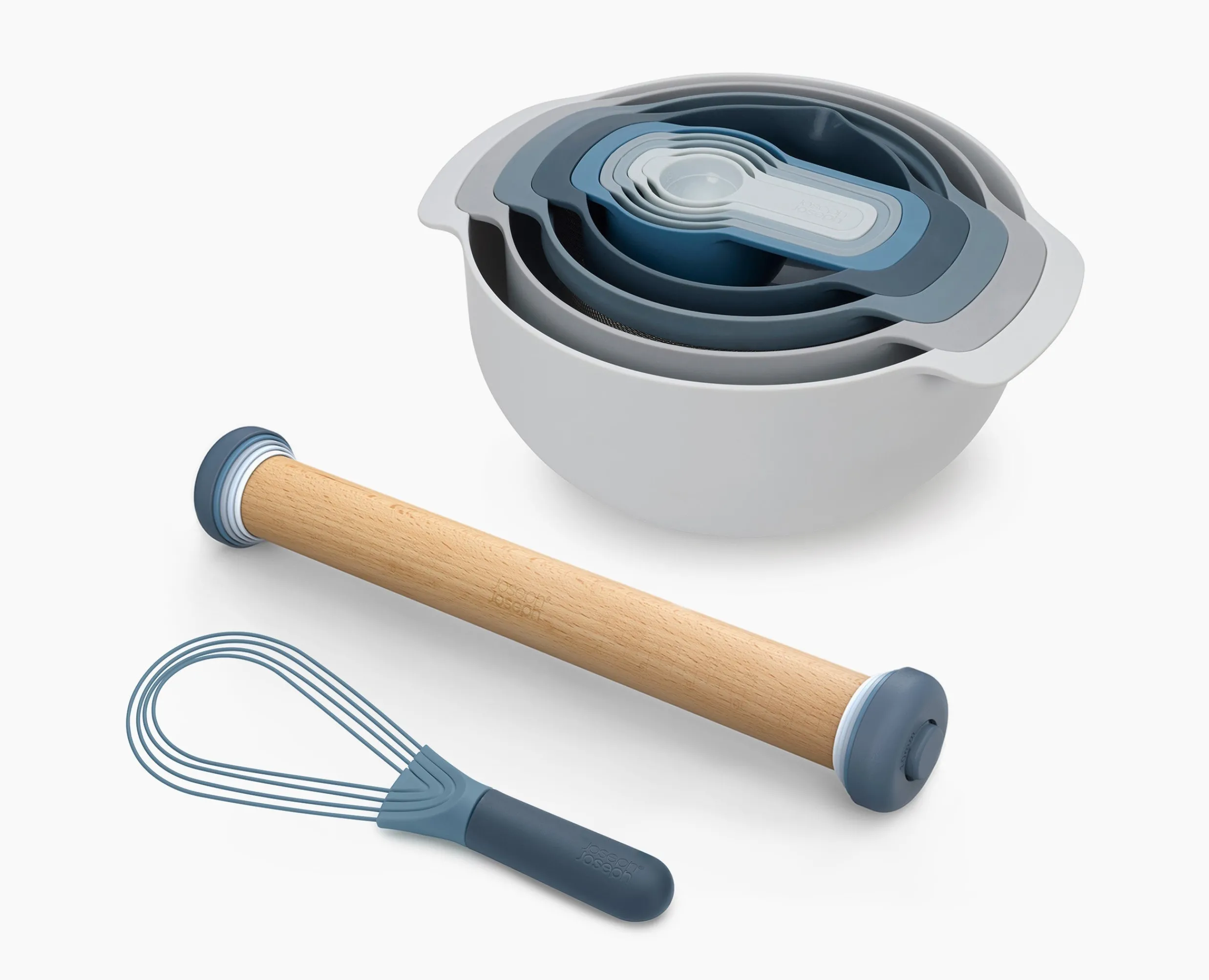 Lot de 9 Bols Nest™ 9 Plus, Rouleau à Pâtisserie PrecisionPin™ & Fouet Twist™ en Matériel & Ustensiles De Pâtisserie|Bols Mélangeurs