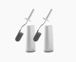 Sale Lot de 2 Brosses de Toilettes Flex™ Grises Brosses Wc Et Portes-Papier Toilette|Sets D'Accessoires De Salle De Bain
