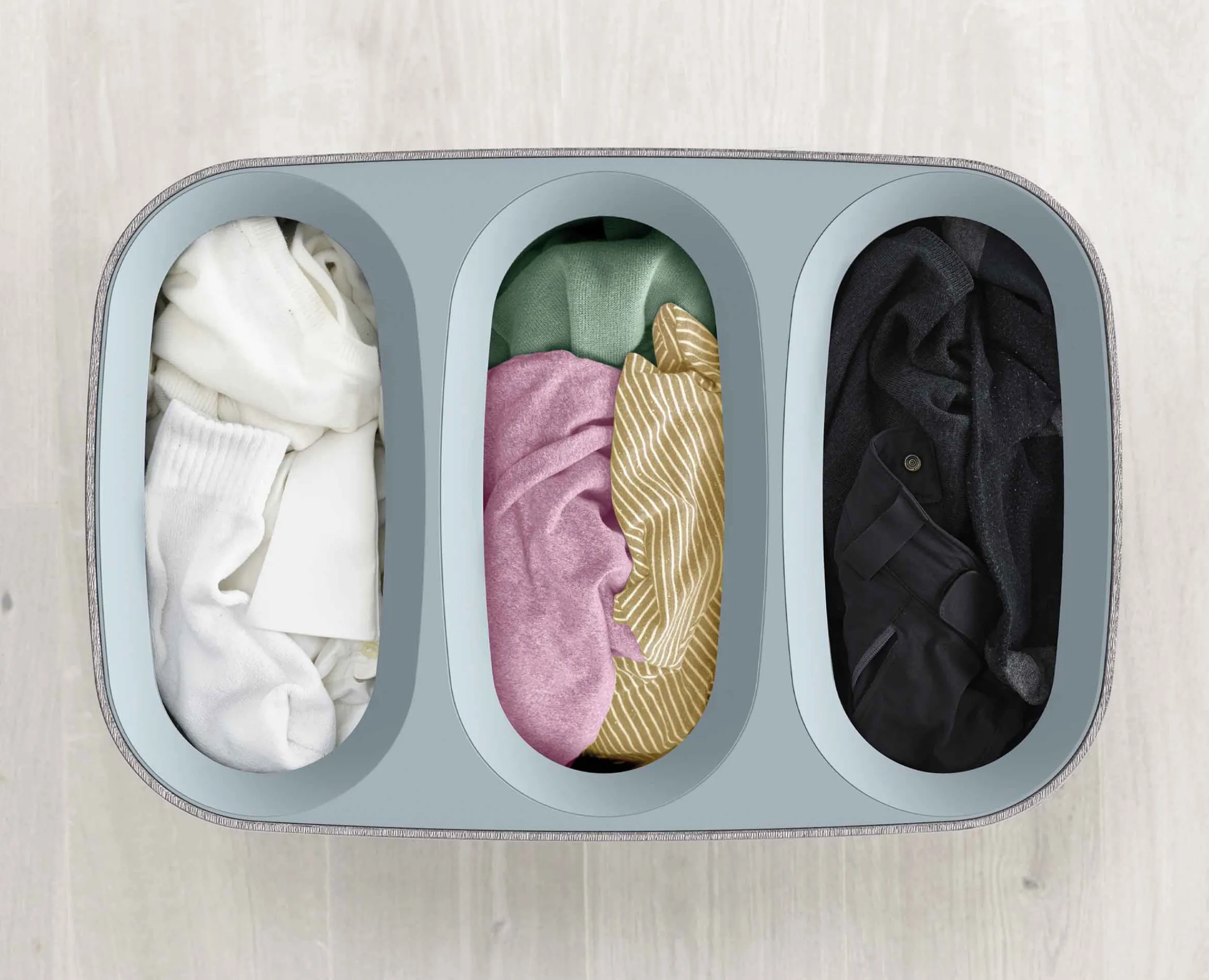 Best Panier à Linge 3 Compartiments 90L Tota Trio Paniers À Linge