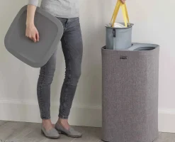 Online Panier à Linge Deux Compartiments 60L Tota Paniers À Linge