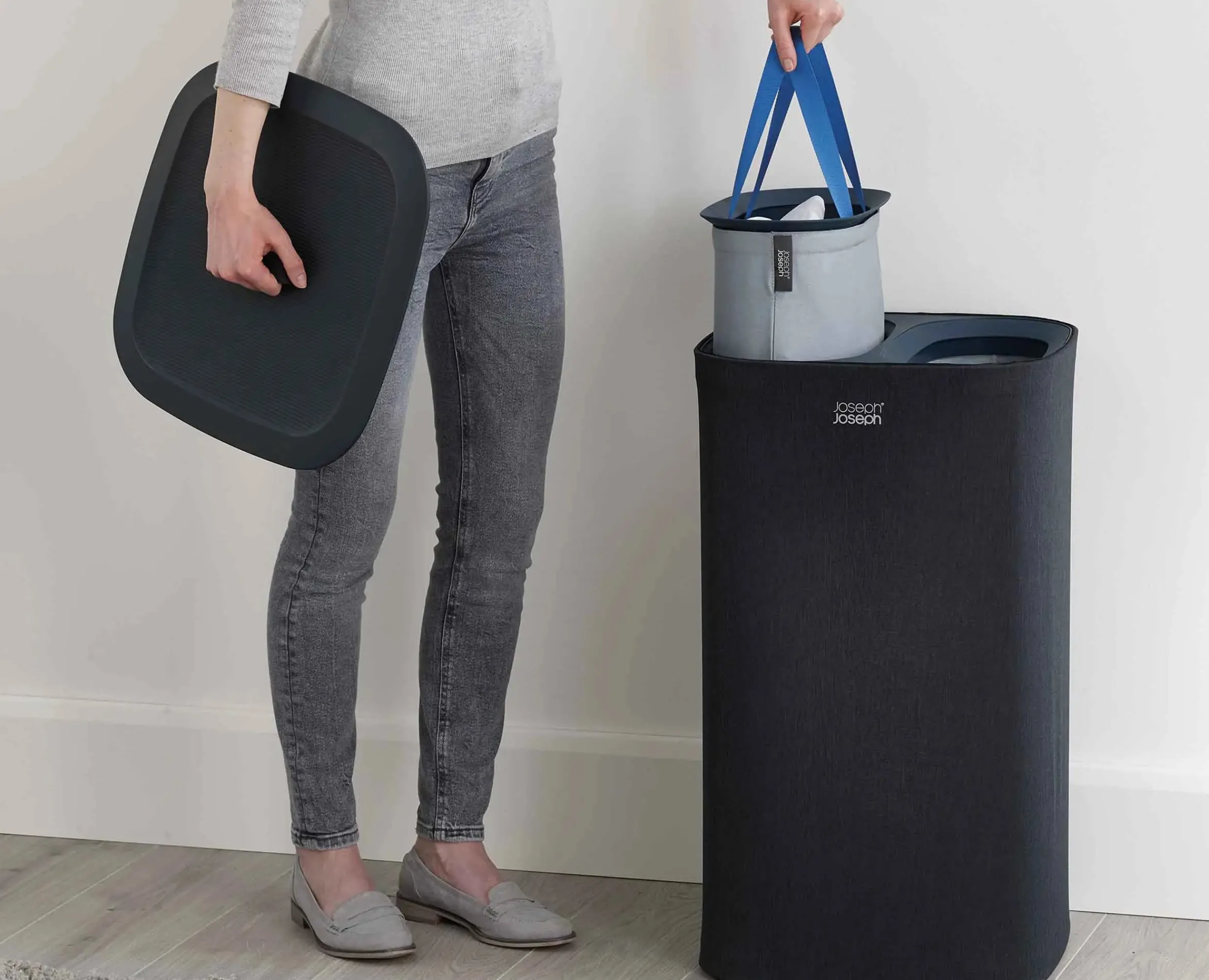 Outlet Panier à Linge Deux Compartiments 60L Tota Paniers À Linge