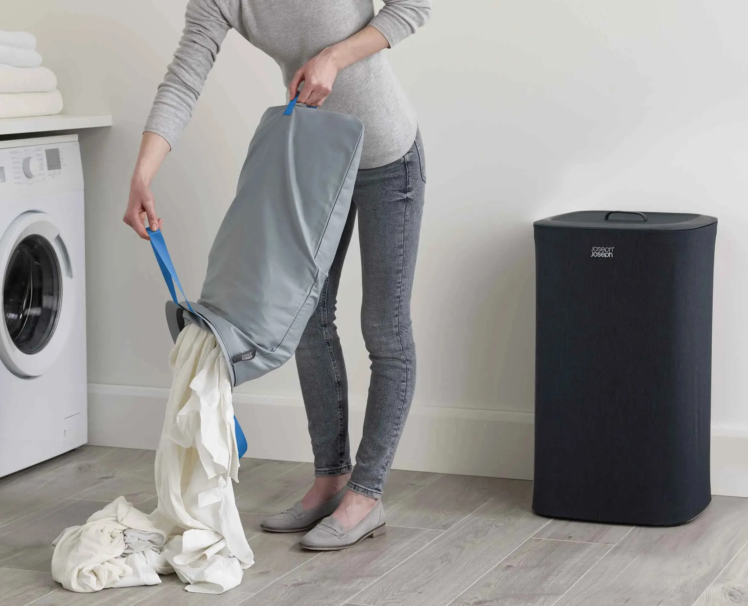 Outlet Panier à Linge Deux Compartiments 60L Tota Paniers À Linge