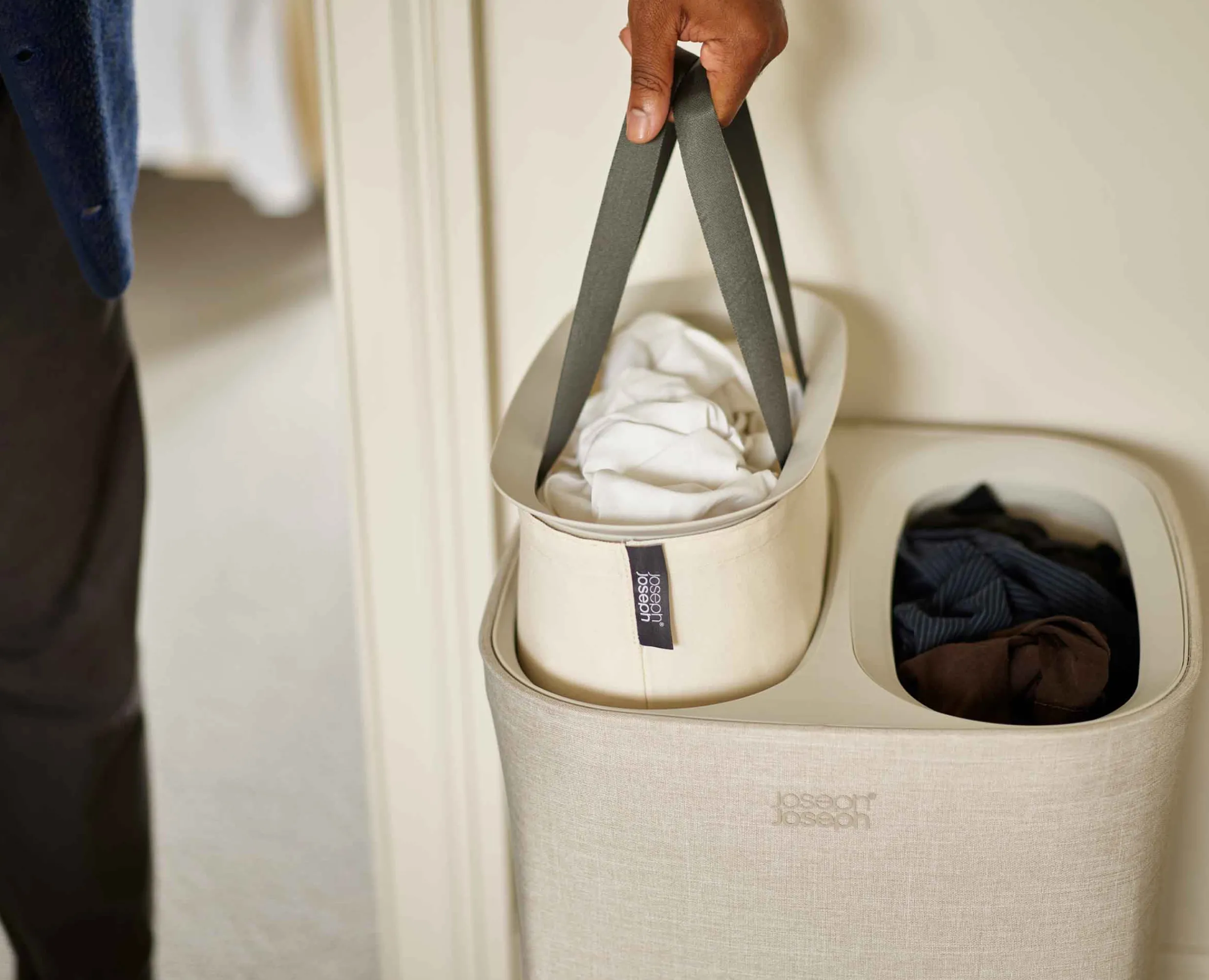 Sale Panier Linge Double Compartiment 60L Tota Paniers À Linge