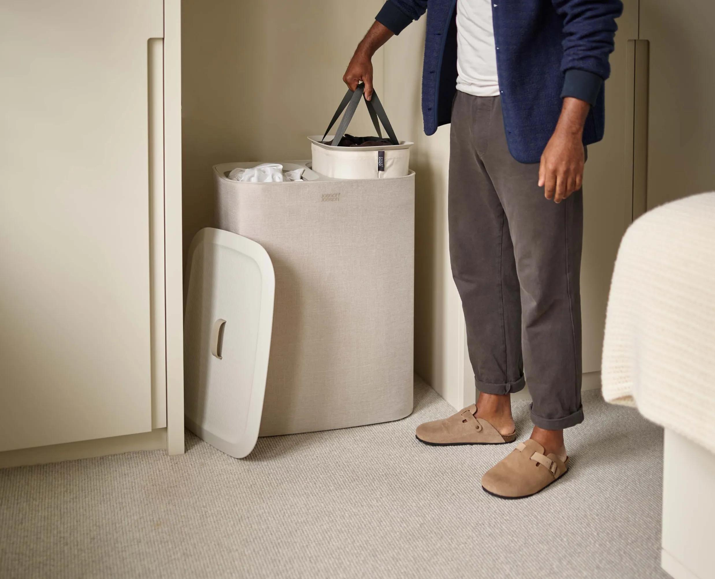 Hot Panier à Linge Double 90L Tota Paniers À Linge