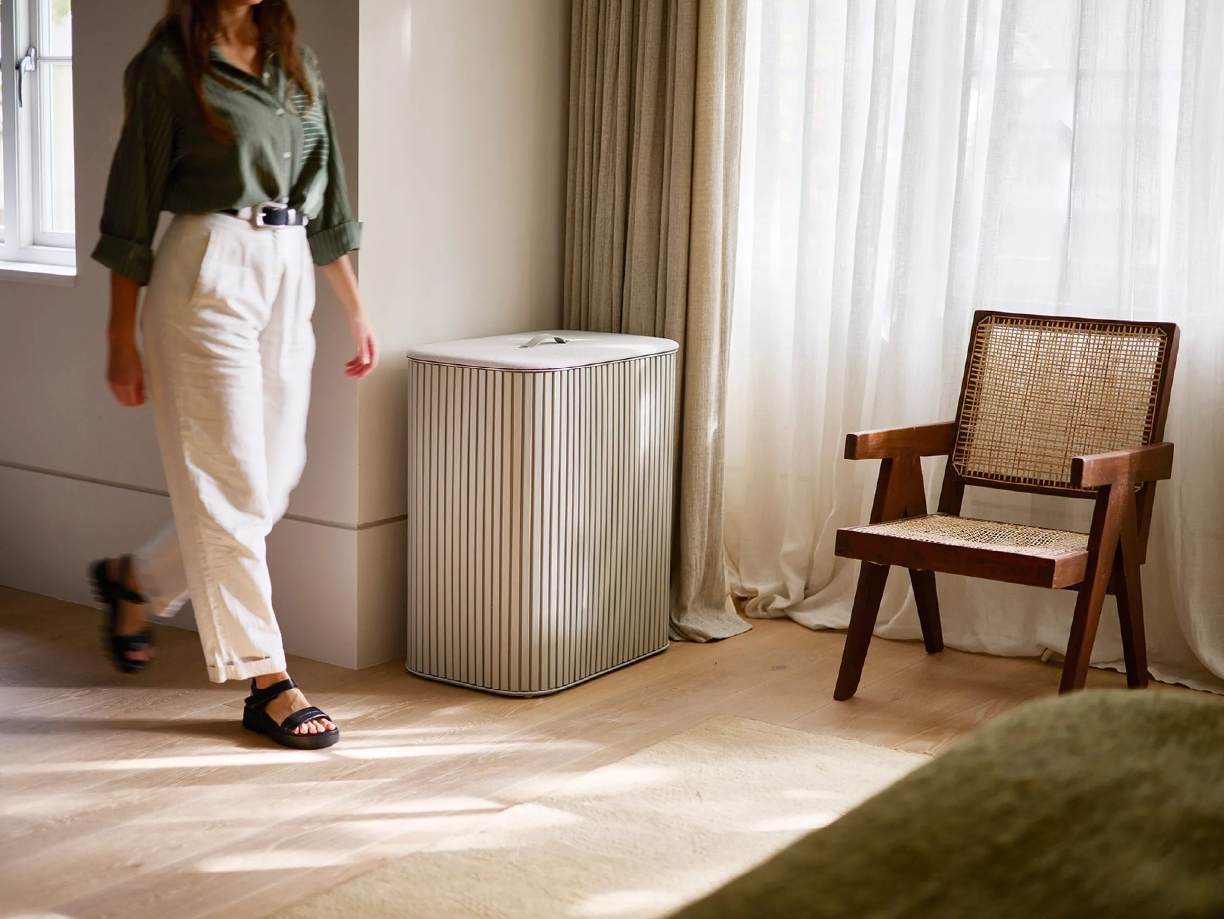 Clearance Panier à Linge Double Luxe Bambou 90L Tota Twin Luxe Paniers À Linge
