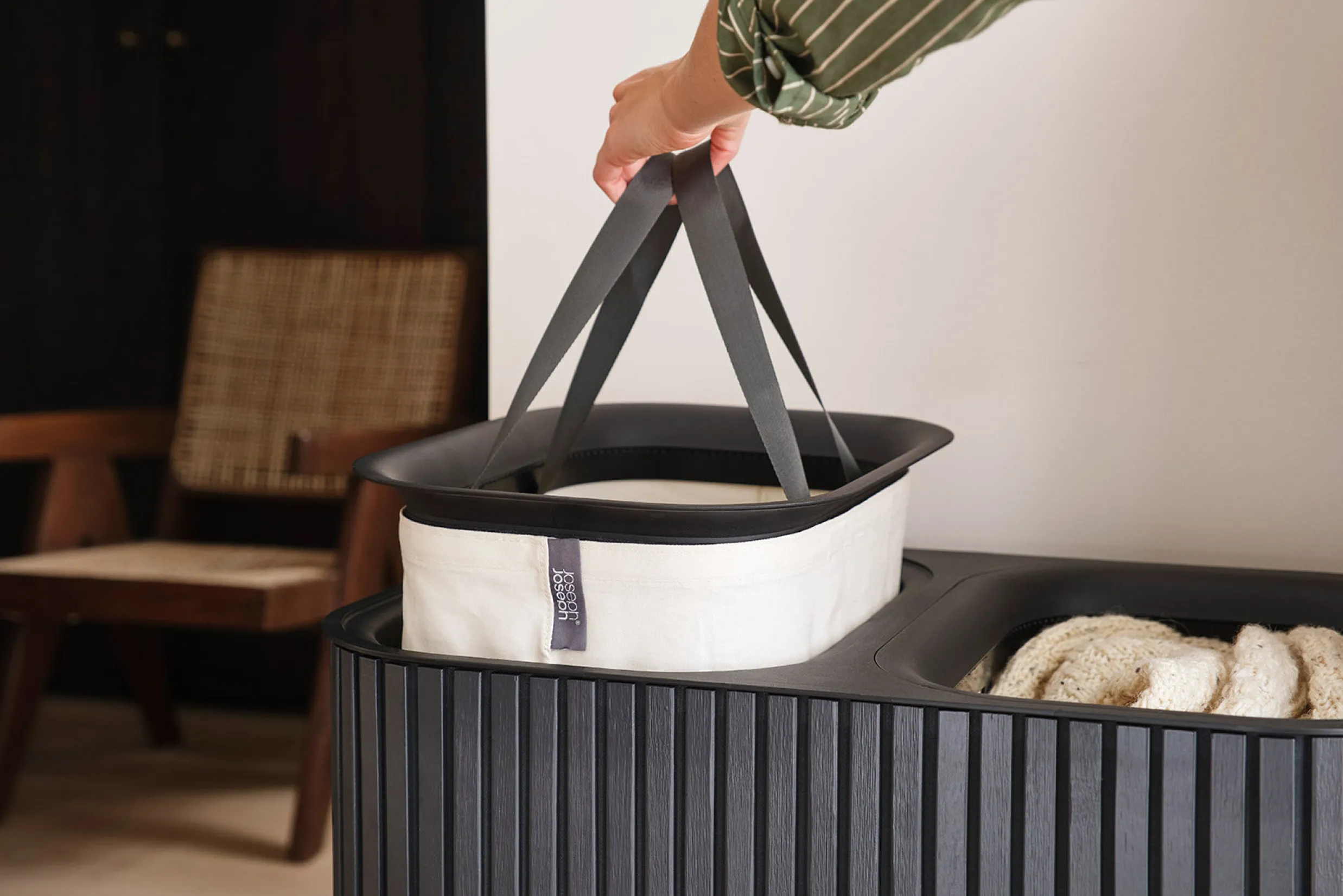 Best Panier à Linge Double Luxe Bambou 90L Tota Twin Luxe Paniers À Linge