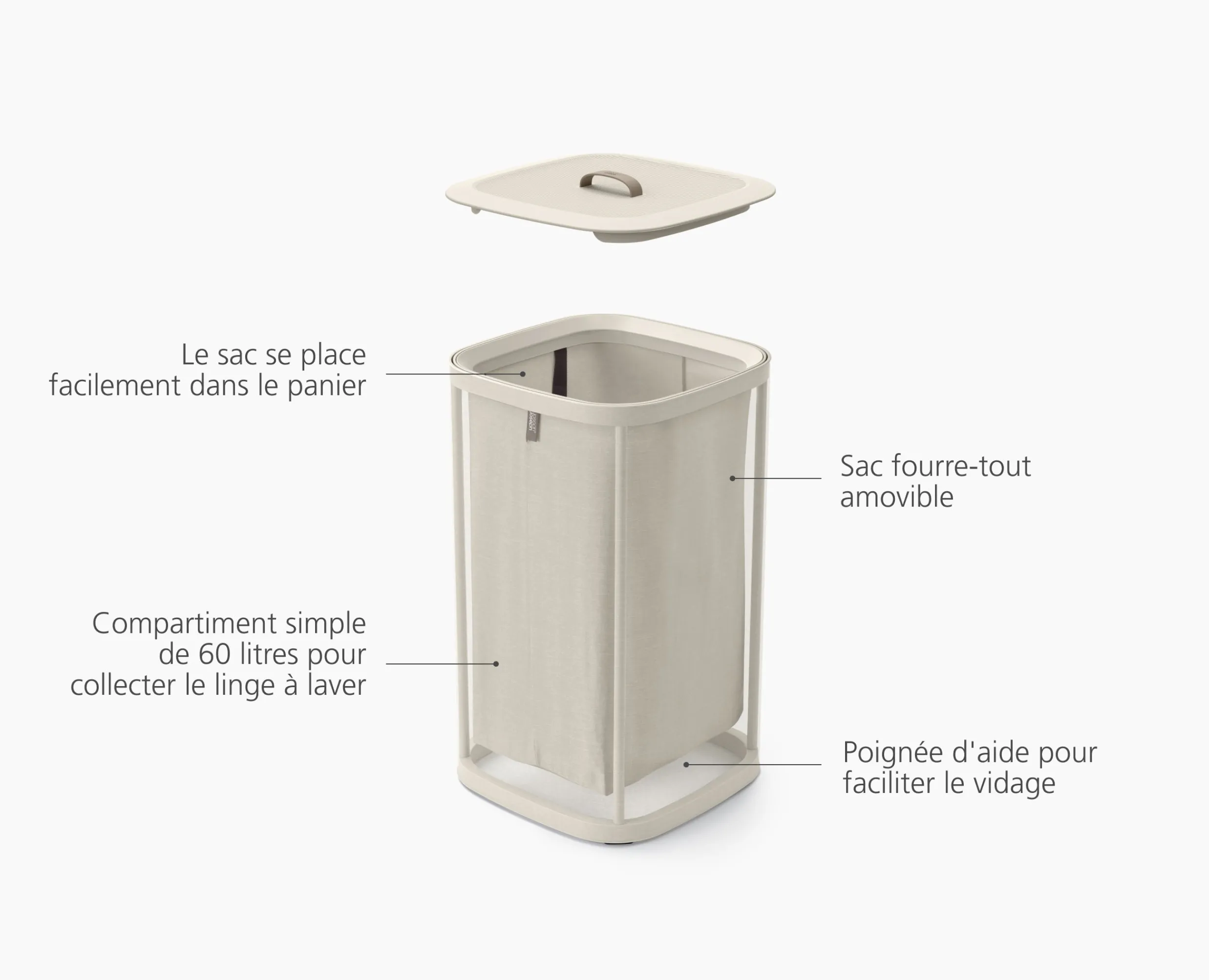 Clearance Panier à Linge Simple en 60L Tota One Paniers À Linge