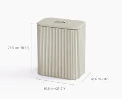 Sale Panier à Linge Triple Luxe Bambou 90L Tota Trio Luxe Paniers À Linge