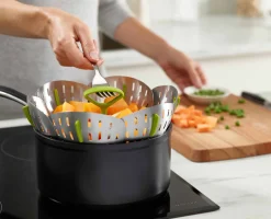 Discount Panier Vapeur Pliable en Inox Bloom™ Gadgets Et Ustensiles