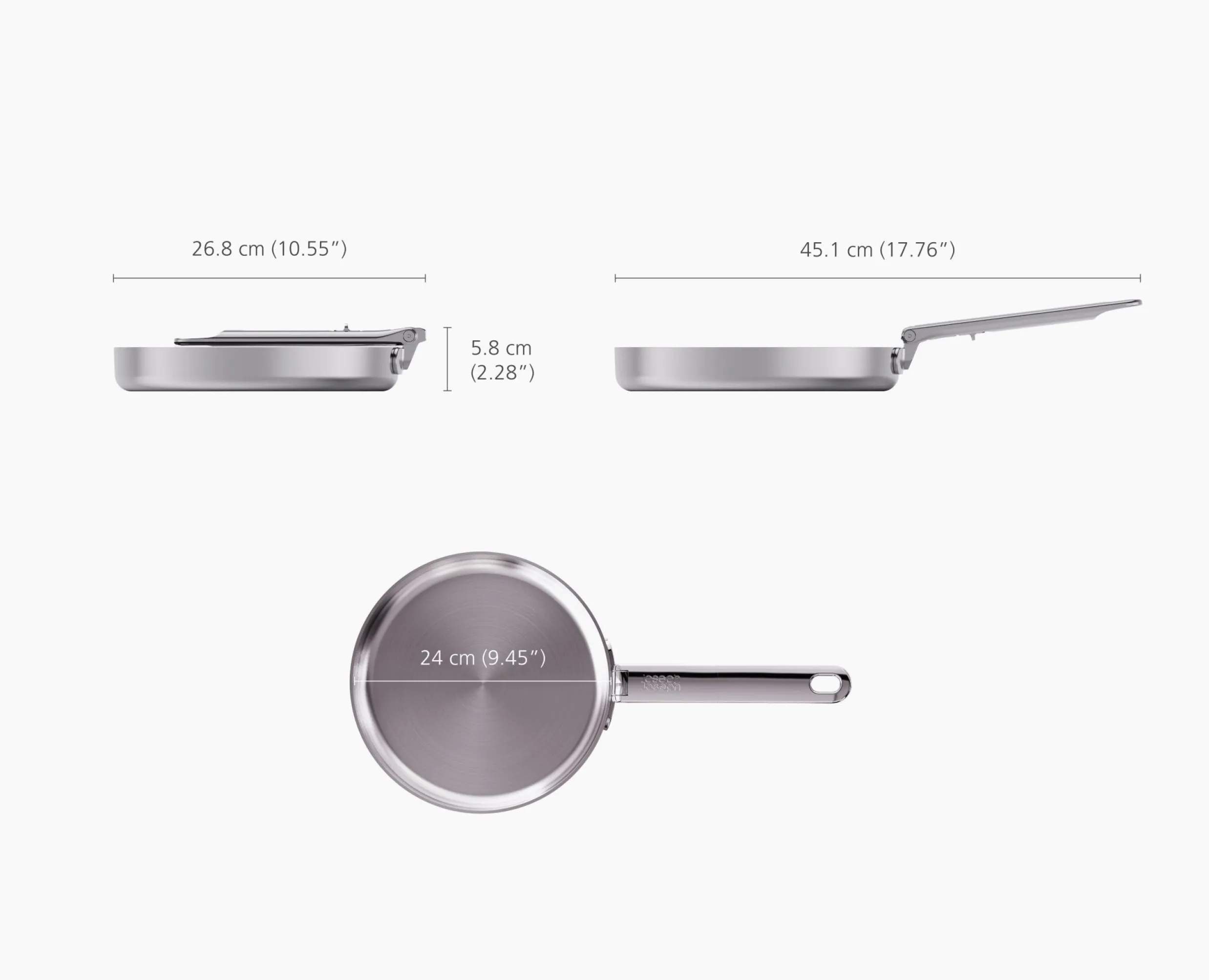 Sale Poêle Anti-Adhésive en Inox 24cm Space Steel Poêles Et Casseroles