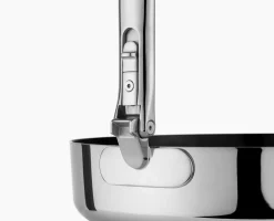 Hot Poêle à Frire Antiadhésive Inox de 28 cm Space Steel Poêles Et Casseroles