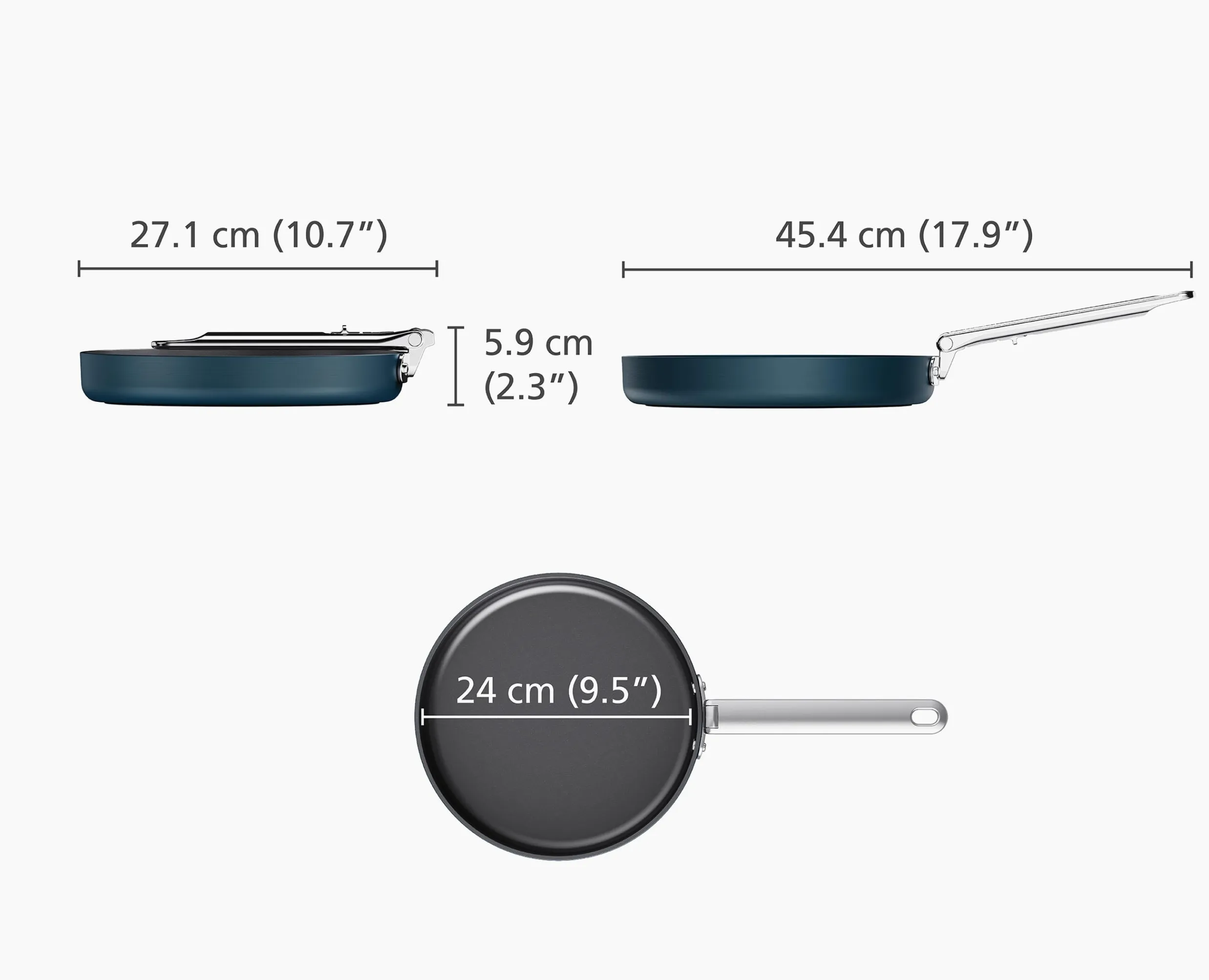 Clearance Poêle à frire Space antiadhésive en céramique poignée pliante 24 cm e Poêles Et Casseroles