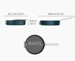 Clearance Poêle à frire Space antiadhésive en céramique poignée pliante 28 cm e Poêles Et Casseroles