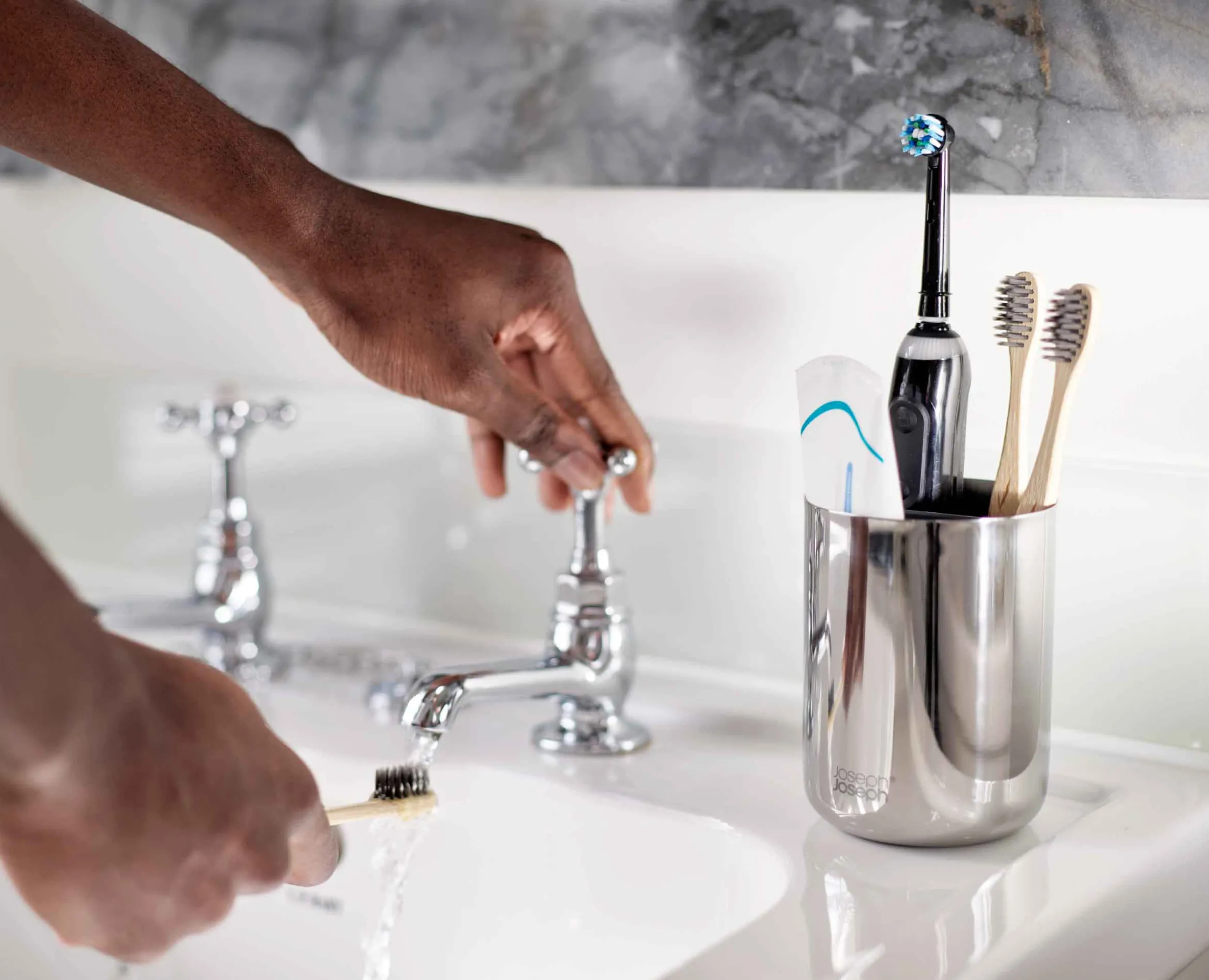 Sale Porte-Brosses à Dents en Inox EasyStore™ Luxe Accessoires Salle De Bain De Luxe|Porte-Brosses À Dents