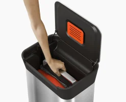 New Poubelle Compacteur de Déchets 30L Inox Titan Poubelles De Cuisine