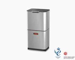 New Poubelle de Tri 60l Inox Totem Max Poubelles De Tri Sélectif
