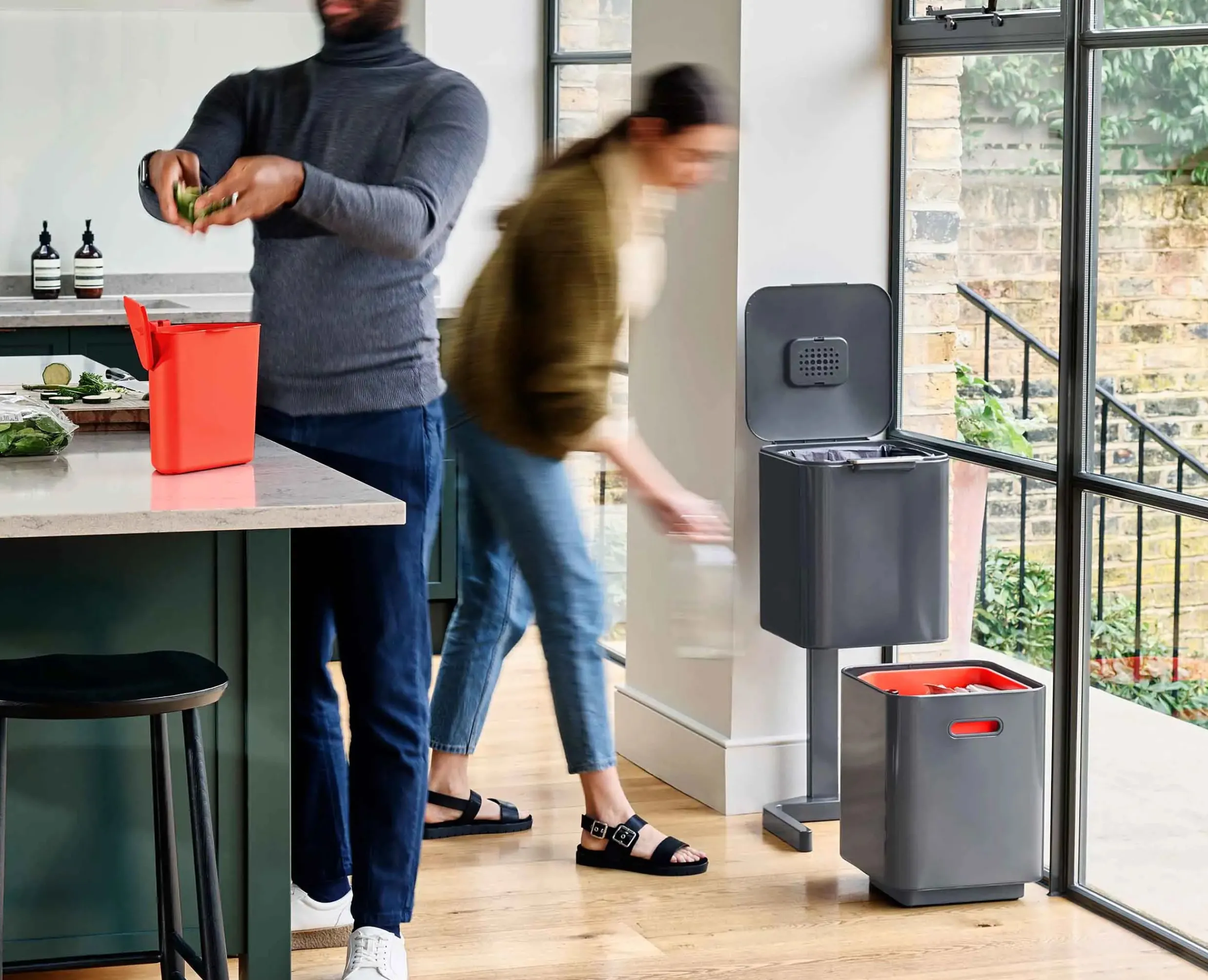 Sale Poubelle de Tri Sélectif e 40 Litres Totem Poubelles De Tri Sélectif