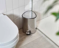 Poubelle Salle de Bain Inox à Pédale 5L EasyStore™ Luxe Poubelle De Salle De Bain|Poubelles De Salle De Bain