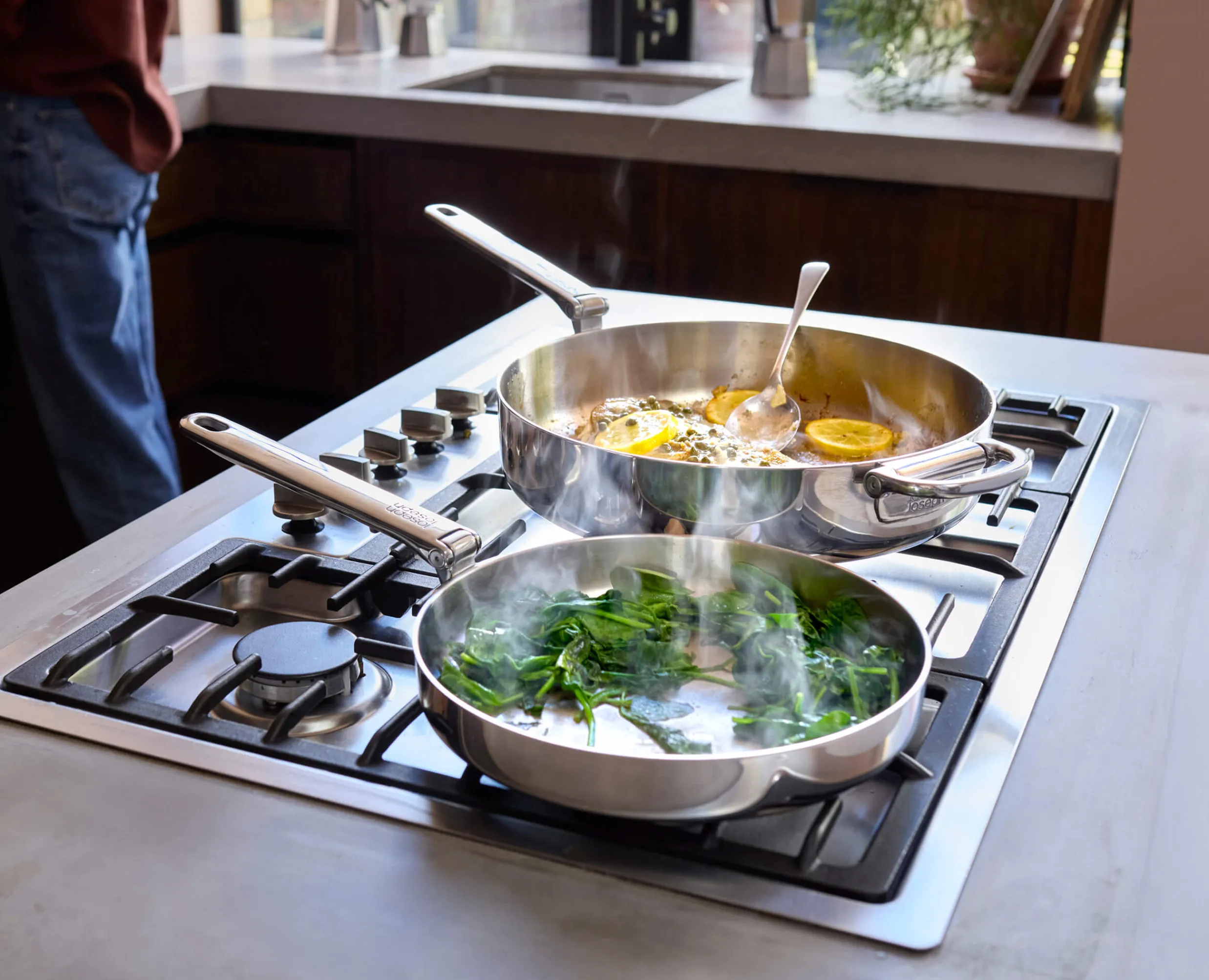 Sauteuse en Inox 28cm avec Couvercle Space Steel Poêles Et Casseroles