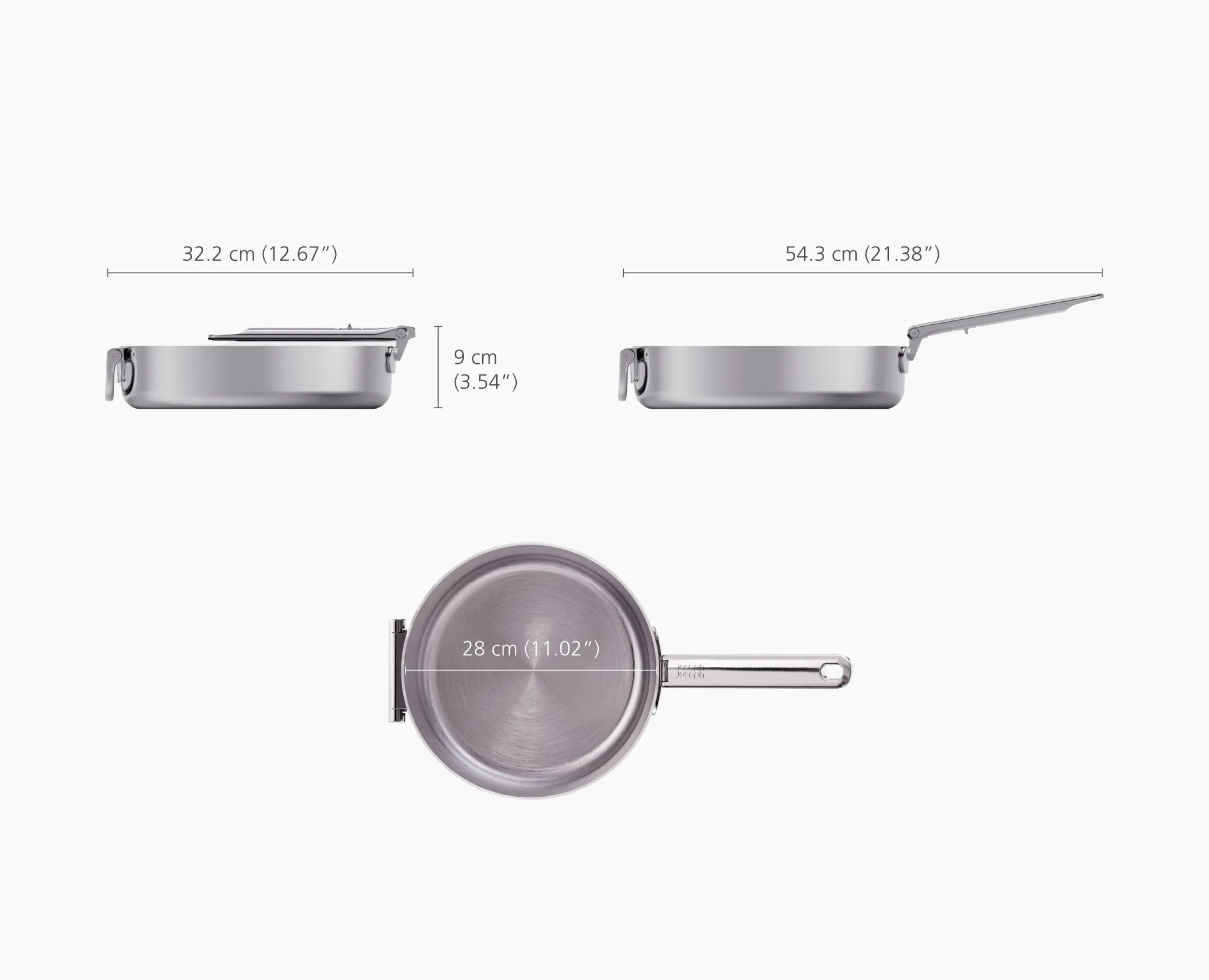 Sauteuse en Inox 28cm avec Couvercle Space Steel Poêles Et Casseroles