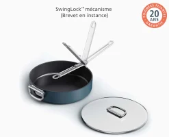Online Sauteuse Space antiadhésive en céramique 28 cm e avec poignée pliante et couvercle Poêles Et Casseroles