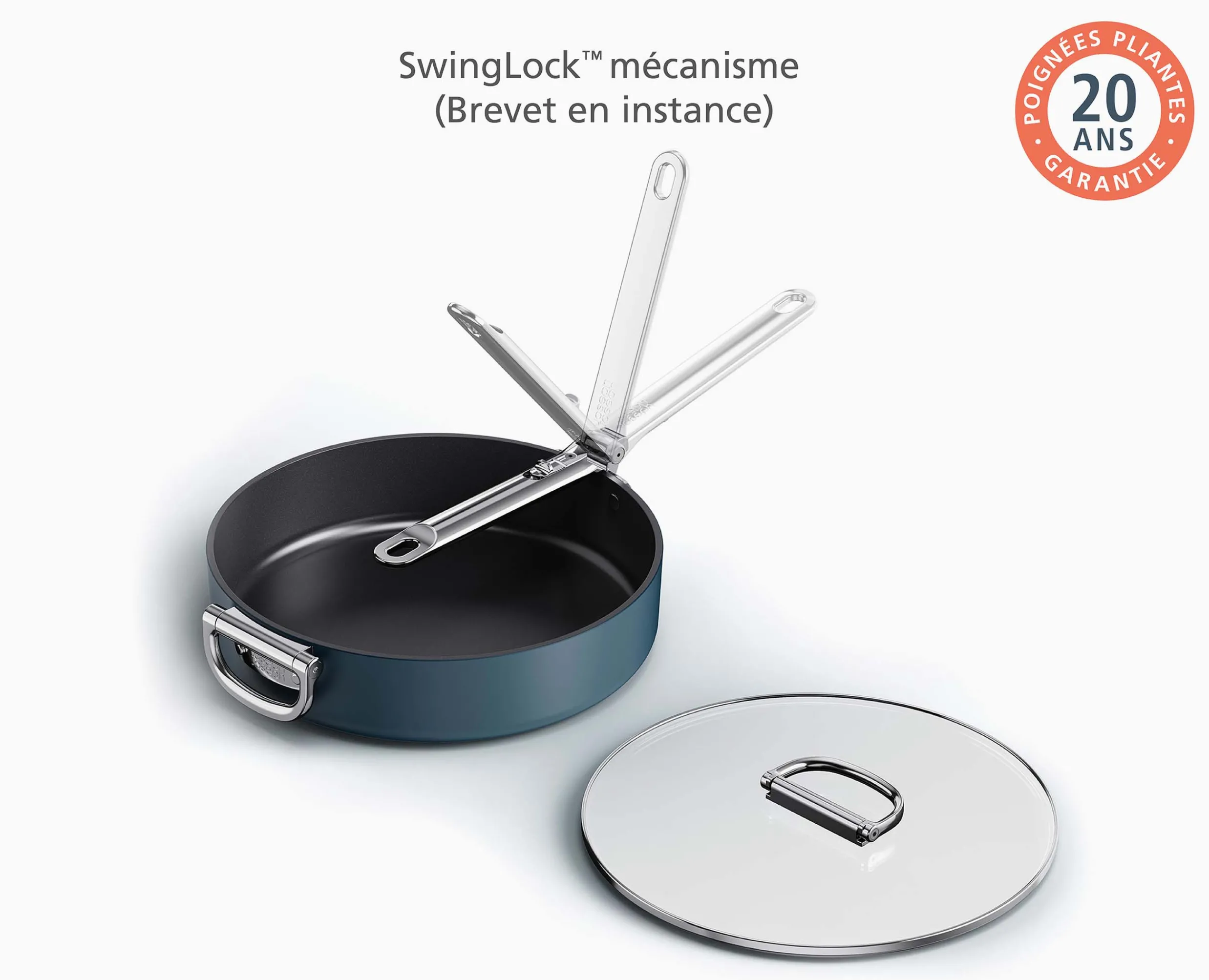 Online Sauteuse Space antiadhésive en céramique 28 cm e avec poignée pliante et couvercle Poêles Et Casseroles