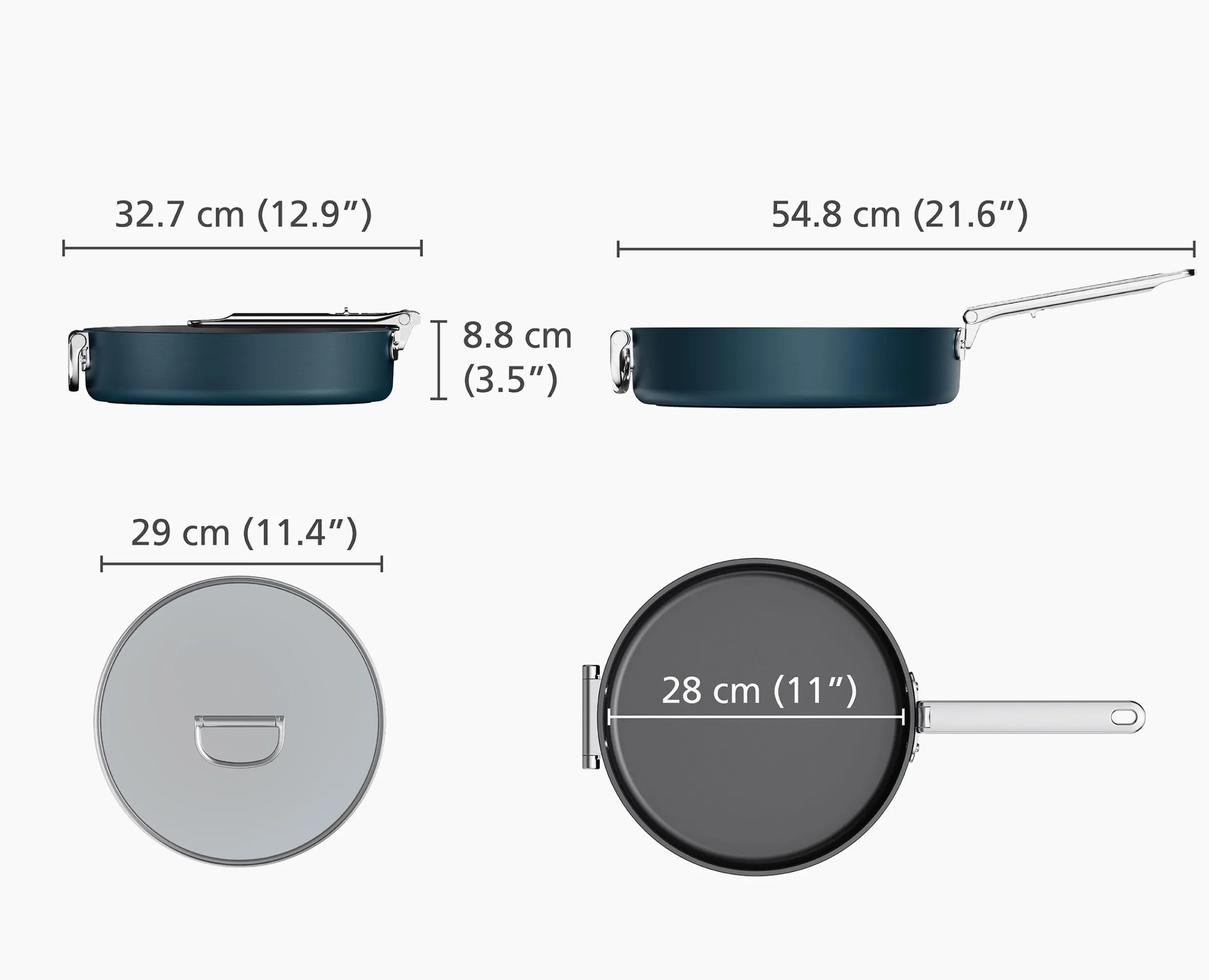 Online Sauteuse Space antiadhésive en céramique 28 cm e avec poignée pliante et couvercle Poêles Et Casseroles