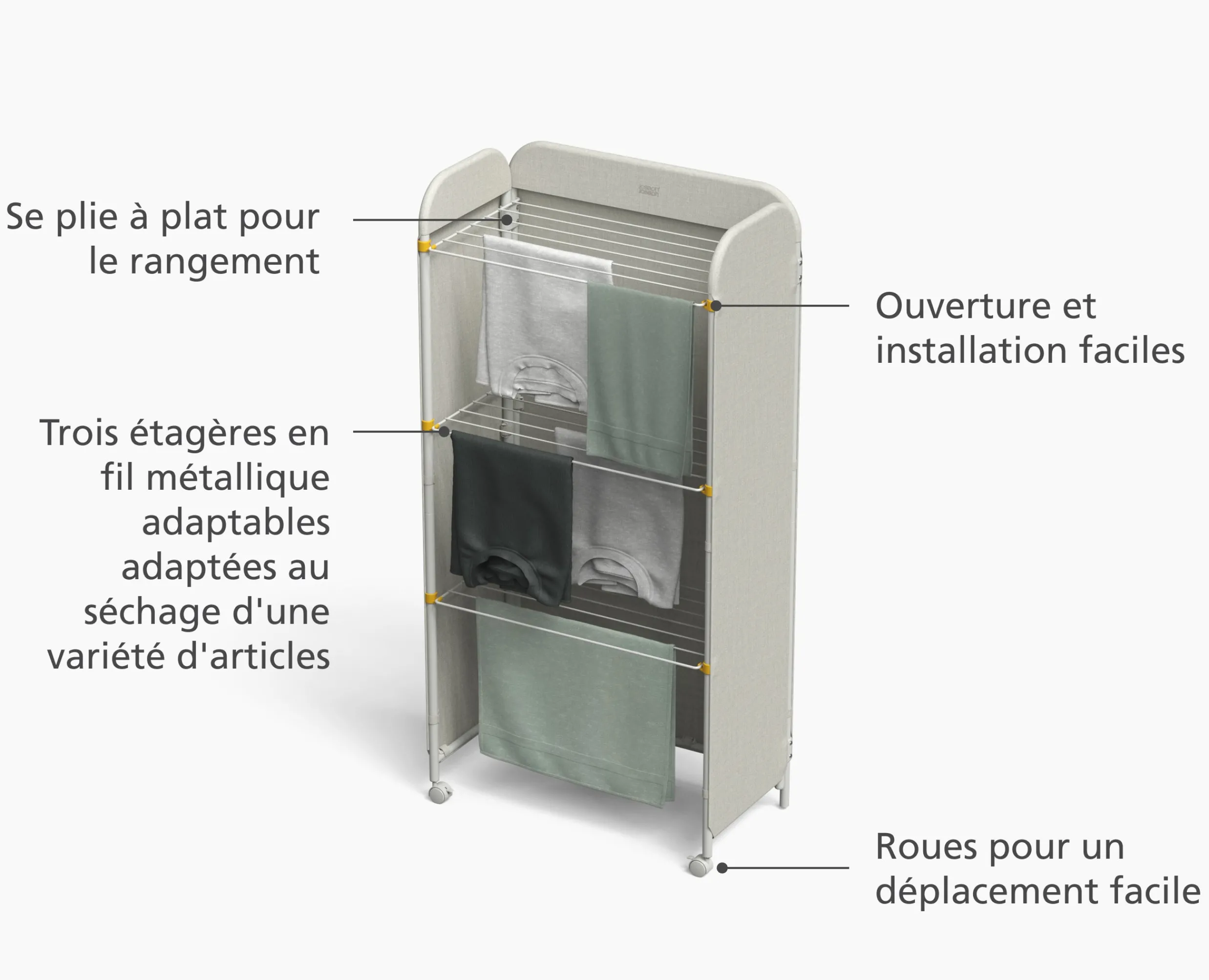 Clearance Séchoir à linge à 3 niveaux avec panneaux Eclipse™ Étendoirs À Linge