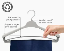 Outlet Set de 2 cintres écrus pour costumes et manteaux Orderly™ Organisateurs De Vêtements