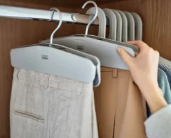 New Set de 2 cintres écrus pour jupes et pantalons Orderly™ Easy-grip Organisateurs De Vêtements