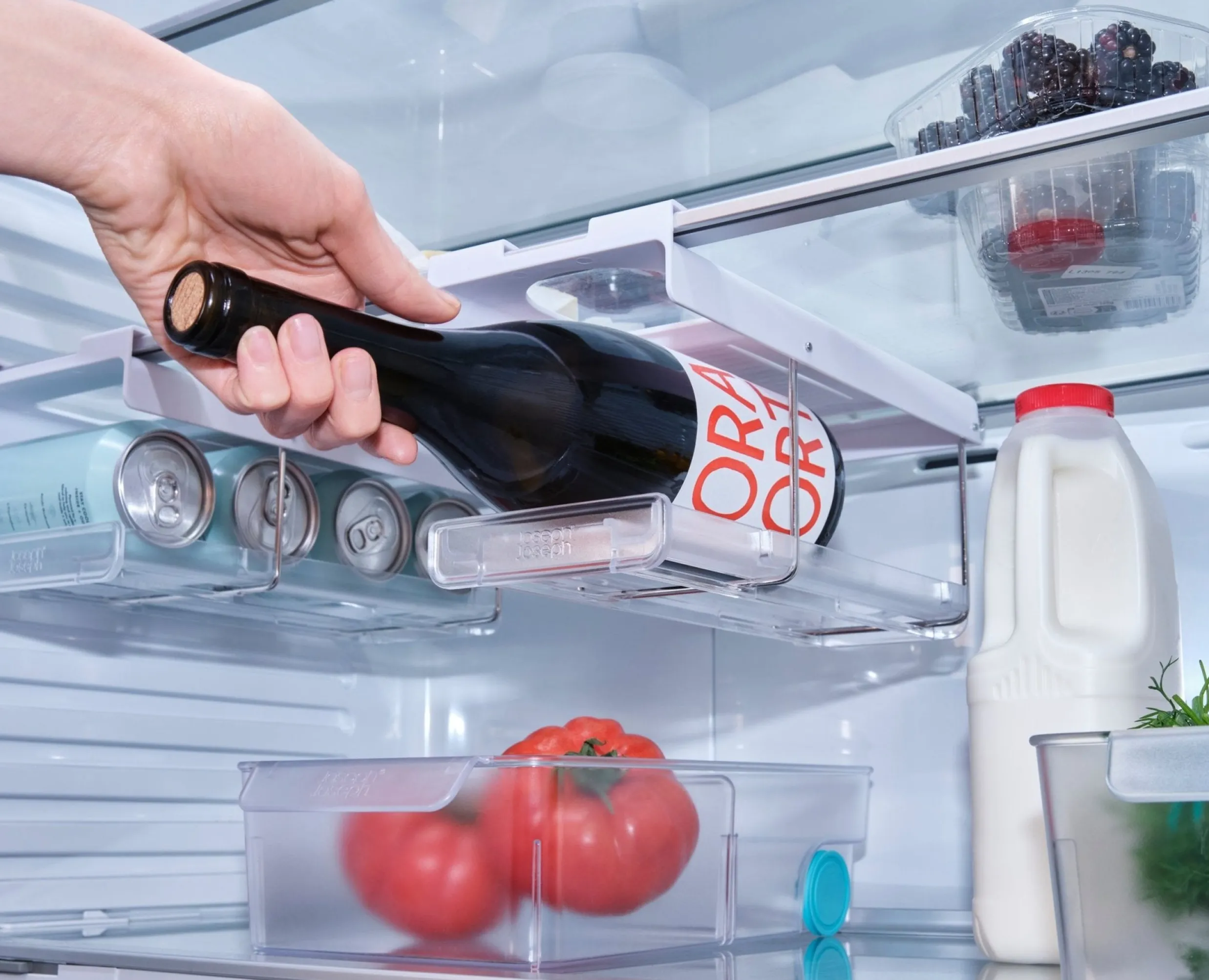 Clearance Set de deux Range-Bouteilles de Vin Sous Étagère Fridgestore™ Sets De Rangement Et Organisation Pour La Maison|Rangement Pour Réfrigérateur