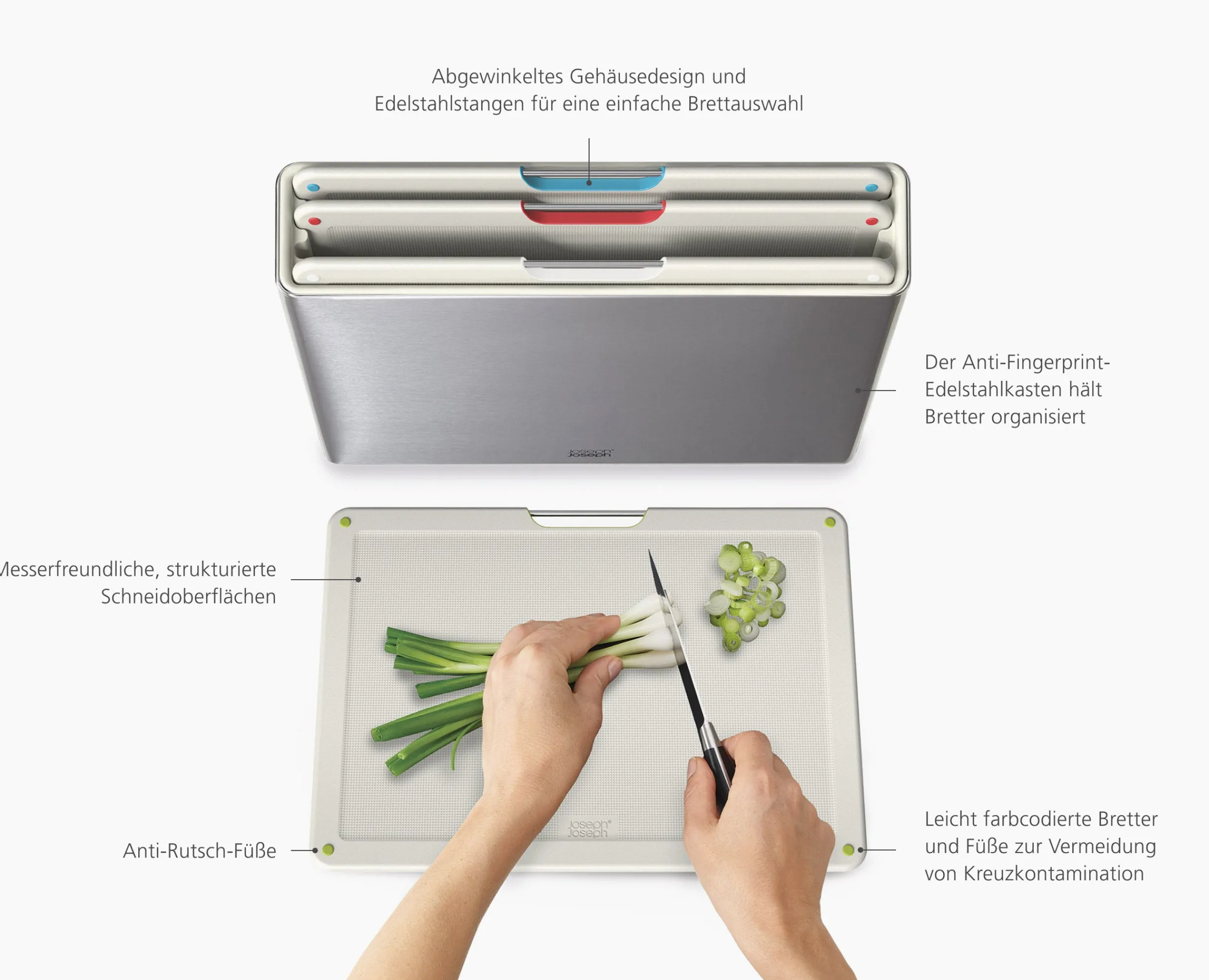 Clearance Set de 4 Planches à Découper avec Étui en Inox Folio™ Planches À Découper