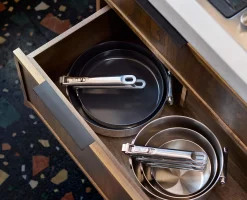 Online Set de 2 Poêles à Frire Anti-adhésives en Inox Space Steel Batterie De Cuisine