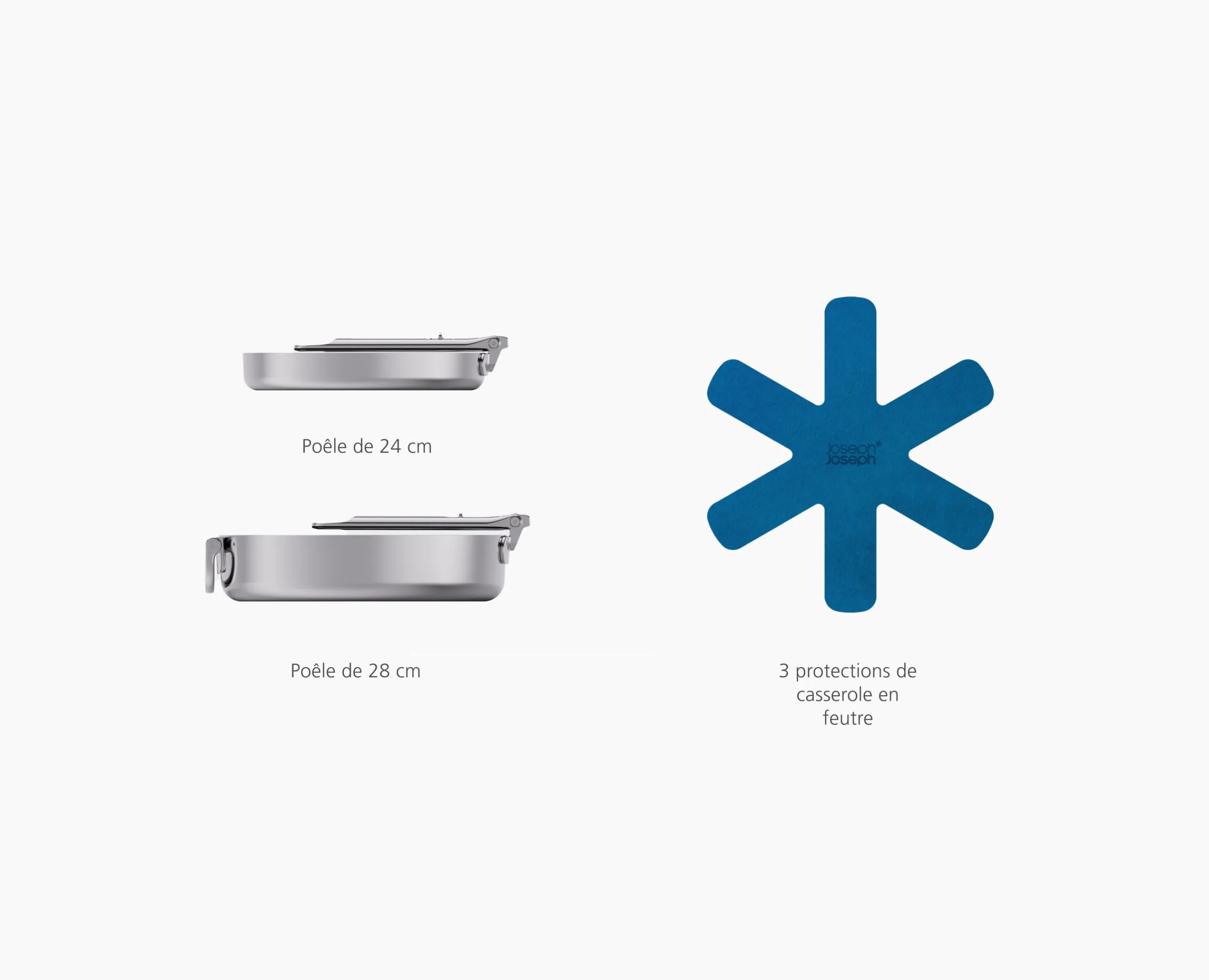 Online Set de 2 Poêles à Frire Anti-adhésives en Inox Space Steel Batterie De Cuisine